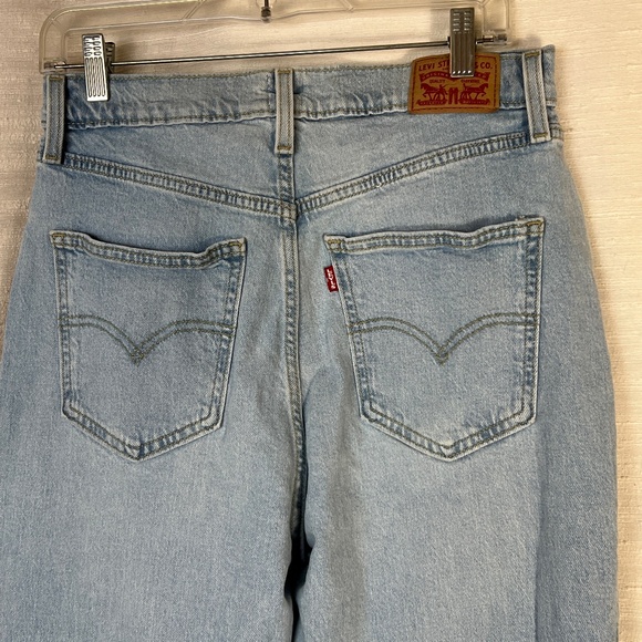 Levis High Rise Flare Women's Jeans Sz 30 X 30 Blue Light Wash Big E 99% Cotton - Picture 5 of 10
